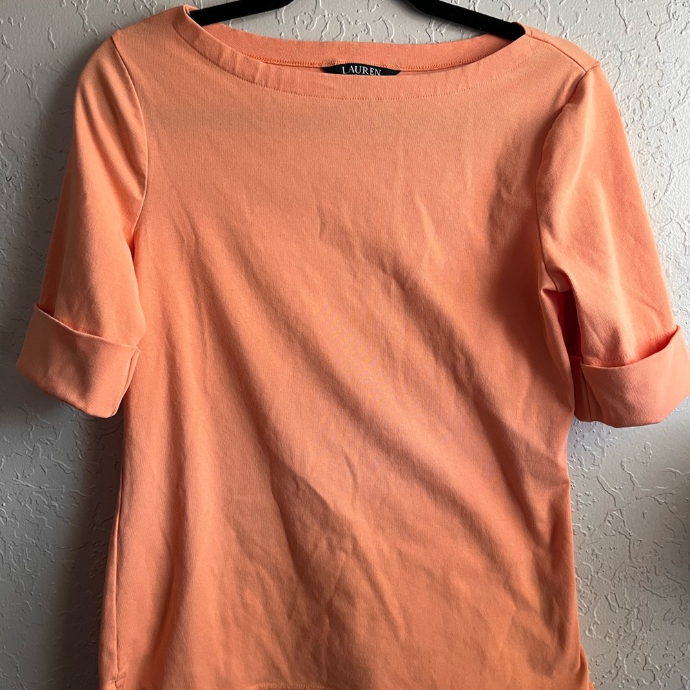 Ralph Lauren Black Label Coral Short Sleeve Top